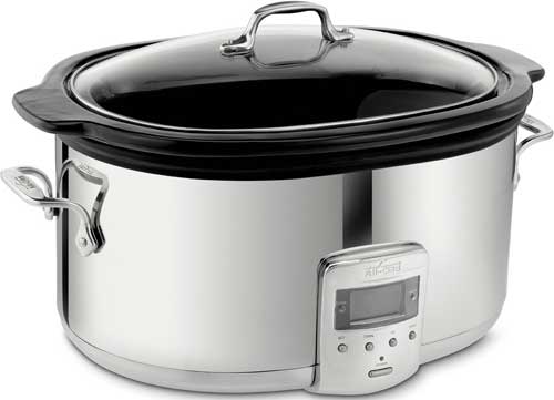 All-Clad SD700450 Oval-Shaped Slow Cooker with Black Ceramic Insert and Glass Lid